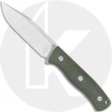 QSP Bison Knife QS134-C - Satin D2 Clip Point Fixed Blade - Green Micarta - Kydex Sheath