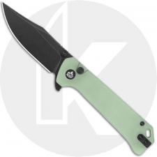 QSP Grebe QS147-D2 Knife - Blackwash 14C28N Clip Point - Jade G10 - Flipper Folder