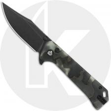QSP Grebe QS147-E2 Knife - Blackwash S35VN Clip Point - Glow in the Dark Raffir Resin - Flipper Folder