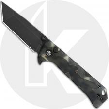 QSP Grebe T QS148-E2 Knife - Blackwash 14C28N Tanto - Glow in the Dark Raffir Resin - Flipper Folder