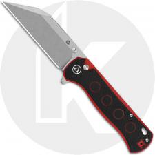 QSP Swordfish QS149-A1 Knife - Stonewash 14C28N Wharncliffe - Black/Red G10 - Flipper Folder
