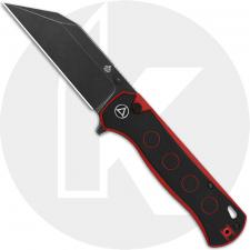 QSP Swordfish QS149-A2 Knife - Blackwash 14C28N Wharncliffe - Black/Red G10 - Flipper Folder