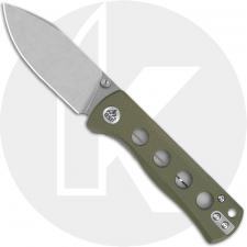 QSP Canary Folder QS150-F1 Knife - Stonewash 14C28N Drop Point - Olive Green G10