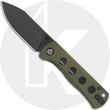 QSP Canary Folder QS150-F2 Knife - Blackwash 14C28N Drop Point - Olive Green G10