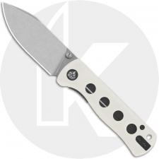 QSP Canary Folder QS150-G1 Knife - Stonewash 14C28N Drop Point - White G10