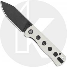 QSP Canary Folder QS150-G2 Knife - Blackwash 14C28N Drop Point - White G10