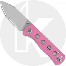 QSP Canary Folder QS150-H1 Knife - Stonewash 14C28N Drop Point - Pink G10