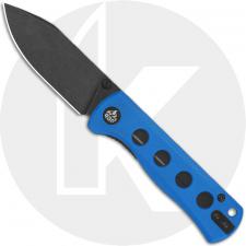 QSP Canary Folder QS150-I2 Knife - Blackwash 14C28N Drop Point - Blue G10