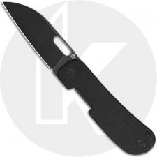 QSP Variant PE QS154-A Knife - Blackwash 14C28N Sheepsfoot - Black G10 - Flipper Folder