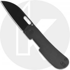 QSP Variant PE QS154-F Knife - Black 14C28N Sheepsfoot - Black Titanium - Flipper Folder