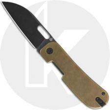 QSP Variant PE QS154-G Knife - Blackwash 14C28N Sheepsfoot - Bronze Titanium - Flipper Folder