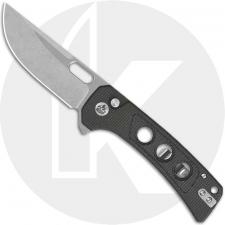 QSP Unicorn QS156-A1 Knife - Stonewash 14C28N Straight Back - Dark Brown Micarta - Flipper Folder