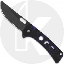 QSP Unicorn QS156-B2 Knife - Blackwash 14C28N Straight Back - Black/Purple G10 - Flipper Folder