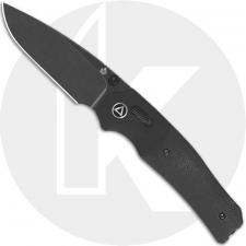 QSP Vault QS157-A2 Knife - Blackwash 14C28N Drop Point - Black Micarta