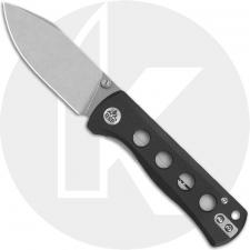 QSP Canary Folder QS150-A1 Knife - Stonewash 14C28N Drop Point - Black G10