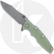 Rick Hinderer Eklipse 3.5 Knife - Spear Point - Working Finish - Translucent Green G10 / Battle Bronze Titanium