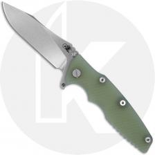 Rick Hinderer Eklipse 3.5 Knife - Slicer - Stonewash - Translucent Green G10