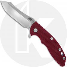 Rick Hinderer XM-18 3.5 Inch Knife - Stonewash S45VN Skinner - Red G10 / Stonewash Blue Titanium