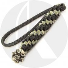 Schmuckatelli Lanyard - Grins Pewter Bead - Pewter Finish - Black and Digi Camo Cord - 4.A-GBLBDCP