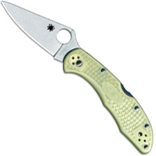 Spyderco Delica 4 Knife C11FPGITD - Flat Ground VG10 - Glow in the Dark FRN