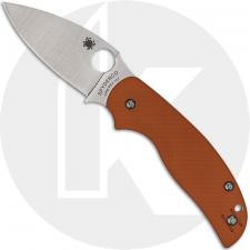 Spyderco Sage 5 C123GBORP Knife - CPM REX 121 Leaf - Burnt Orange G10