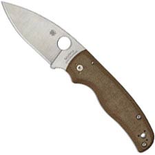 Spyderco Shaman Knife C229MPCW Sprint Run - CPM Cru-Wear Blade - Brown Micarta Handle - USA Made