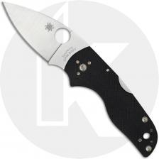 Spyderco Lil Native Backlock Knife C230MBGP EDC Compact Folder Plain Blade Black G10