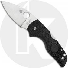 Spyderco Lil Native Lightweight C230PBK Knife - Satin CTS BD1N Leaf - Black FRN - USA Made