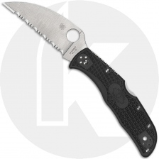 Spyderco C243FSWCBK Endela Wharncliffe - Serrated VG10 Wharncliffe - Black FRN - Lock Back