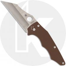 Spyderco YoJumbo C253GPBN15V Knife - Sprint Run - CPM 15V Wharncliffe - Brown G10 - USA Made