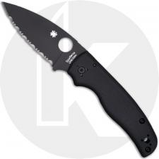 Spyderco Bodacious C263GSBK Knife - DLC Serrated CPM S30V Leaf - Black G10