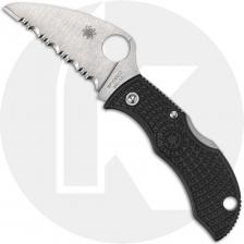 Spyderco Manbug Lightweight Knife - MBKWS - Serrated VG-10 Wharncliffe - Black FRN - Lock Back