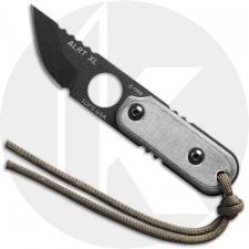 TOPS Knives ALRTXL 05 Neck Knife - Anywhere Last Resort Tool - Black 1095 Hunters Point - Black Micarta