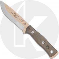 TOPS Knives / Brothers of Bushcraft BOB Fieldcraft Knife BROS-TAN - Coyote Tan 1095 Steel Blade - Green Micarta