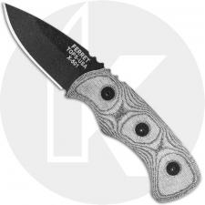 TOPS Ferret FBHP-01 Fixed Blade Knife - Black 1095 Drop Point - Black Linen Micarta - Black Kydex Sheath - USA Made