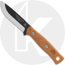 TOPS Knives Fieldcraft 3.5 Mini Bros MBROS-01 - Bushcraft Knife - Black 1095 - Tan Canvas Micarta - USA Made