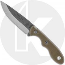 TOPS Knives Mini Scandi Neck Knife MSK-TBF Rockies Edition - Leo Espinoza - Tumble Finish 1095 Steel Blade - Green Micarta