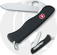 Victorinox One Hand Sentinel with Clip - Non Serrated - Black Handle with Liner Lock - 5 Function Multi Tool - 0.8416.M3 (was SK