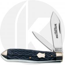 Winchester W15 2857 Serpentine Teardrop Knife - Old Rogers Dark Brown Bone - Seventh Release - USA Made