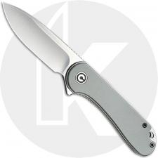 CIVIVI Elementum Knife C907B - Satin D2 Drop Point - Gray G10 - Liner Lock Flipper Folder