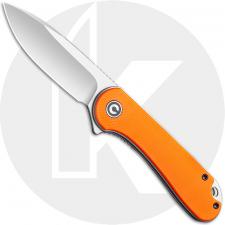 CIVIVI Elementum Knife C907R - Satin D2 Drop Point - Orange G10 - Liner Lock Flipper Folder