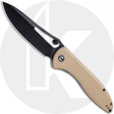 CIVIVI Picaro C916B - Black Stonewash D2 Drop Point - Tan G10 - Liner Lock Folder