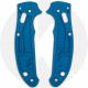 AWT Aluminum Scales for Spyderco Manix 2 Lightweight Knife - Agent Series - Linerless - Coablt Blue Type II Anodized + Topo Engr