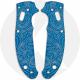 AWT Aluminum Scales for Spyderco Manix 2 Lightweight Knife - Agent Series - Linerless - Coablt Blue Type II Anodized + Topo Engr