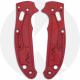 AWT Aluminum Scales for Spyderco Manix 2 Lightweight Knife - Agent Series - Linerless - Weathered Red Type II Anodized + Topo En