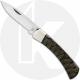 Buck Legacy 110 Folding Hunter - S45VN Drop Point - Scalloped Black/Brown Richlite - Nickel Silver Bolster - Black Leather Sheat