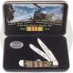 Case 22040 Vietnam War Trapper Knife Gift Set Embellished Smooth Natural Bone 6254SS