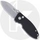 CRKT Squid Button Lock 2474 Knife - Stonewash D2 Drop Point - Black G10