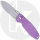 CRKT Squid XM Button Lock 2495P Knife - Stonewash 14C28N Drop Point - Purple G10