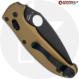 MODIFIED Spyderco Manix 2 Knife with Black DLC Blade + AWT Linerless Manix FDE Scales + Light Spring Kit